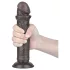 Lovetoy Sliding-Skin - δονητής με βεντούζα διπλής στρώσης - 20cm καφέ