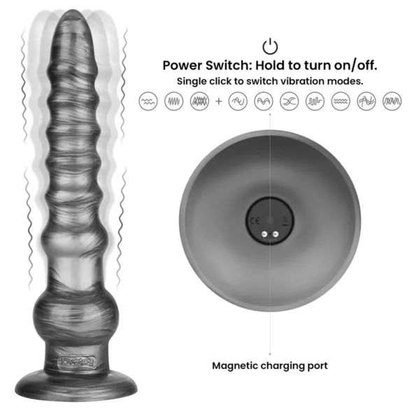 Lovetoy King Sized - δονητής μεγάλος μέγεθος - 32cm - γκρι