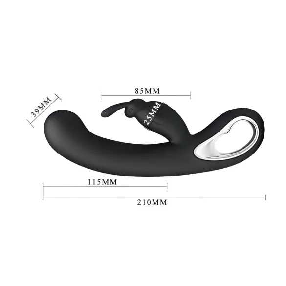 Pretty Love Webb - δονητής με διπλή διέγερση κλειτορίδας - αδιάβροχος - μαύρος