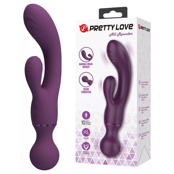 Pretty Love All Rounder - δονητής σημείου G και κλειτορίδας με διπλή κεφαλή (μωβ)