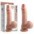 Dual Density - ρεαλιστικό dildo με βεντούζα και όρχεις - 18cm (φυσικό)