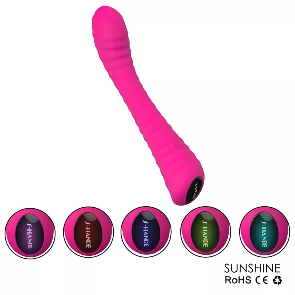 Sex HD Sunshine - δονητής σημείου G με αυλάκια, επαναφορτιζόμενος, ροζ