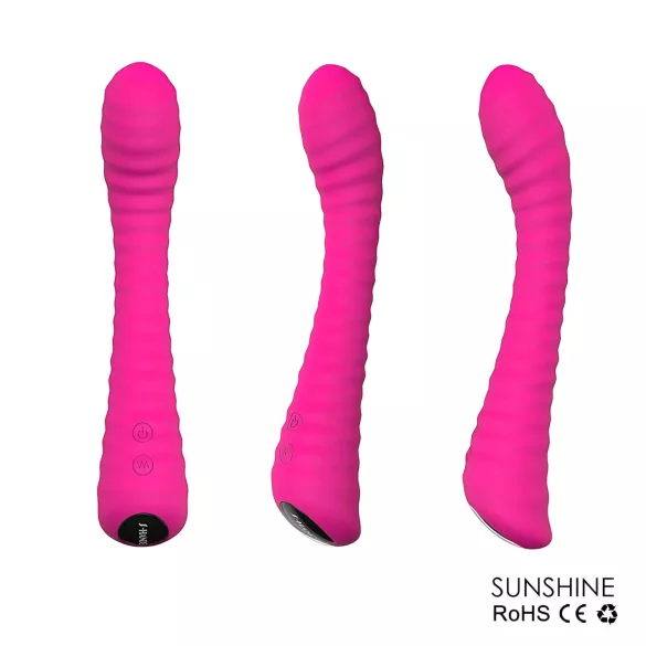 Sex HD Sunshine - δονητής σημείου G με αυλάκια, επαναφορτιζόμενος, ροζ