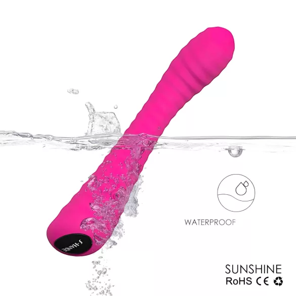 Sex HD Sunshine - δονητής σημείου G με αυλάκια, επαναφορτιζόμενος, ροζ