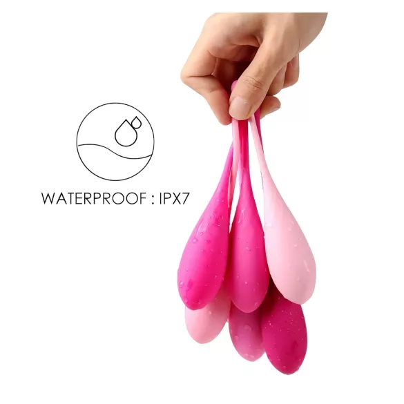 Sex HD Eggs - σετ 6 κολπικές μπάλες kegel - ροζ
