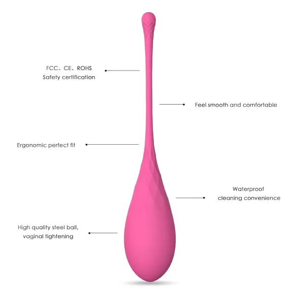 Sex HD Eggs - σετ 6 κολπικές μπάλες kegel - ροζ