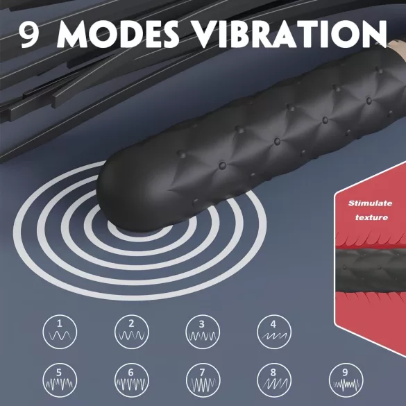 Sex HD Bloody Mary - δονητής & μαστίγιο επαναφορτιζόμενο αδιάβροχο μαύρο