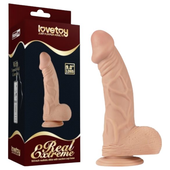 Lovetoy Real Extreme - δονητής με βεντούζα - 23cm (φυσικό)