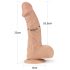 Lovetoy Real Extreme - δονητής με βεντούζα - 23cm (φυσικό)
