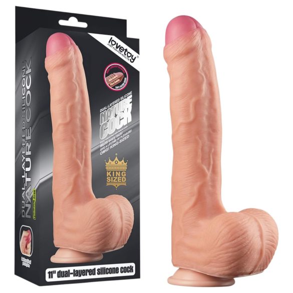 Lovetoy Nature Cock - διπλό στρώμα ρεαλιστικό δονητή - 28cm (φυσικό)