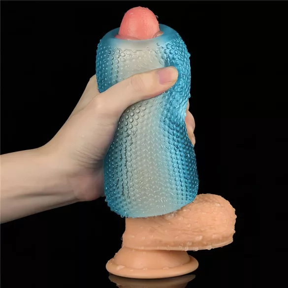 Lovetoy Training Master - διπλής όψεως ριγέ ανδρικό αυνανιστήρι (μπλε)