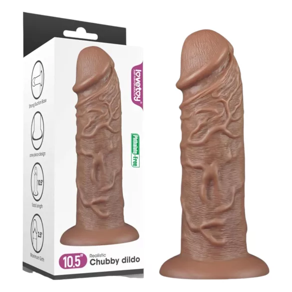 Lovetoy Chubby - ρεαλιστικό δονητή με βεντούζα - 25cm φυσικό