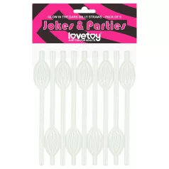   Lovetoy - καλαμάκι με αιδοίο που φωσφορίζει - λευκό