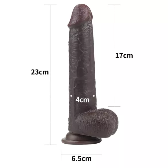 Lovetoy Sliding-Skin - δονητής διπλής στρώσης - 23cm - καφέ