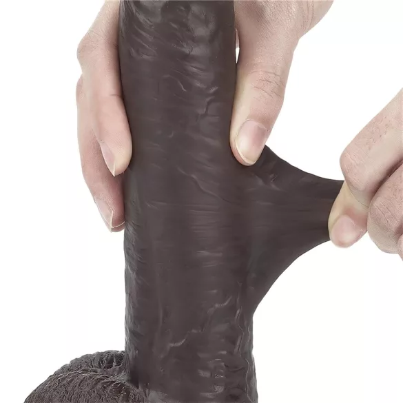 Lovetoy Sliding-Skin - δονητής διπλής στρώσης - 23cm - καφέ