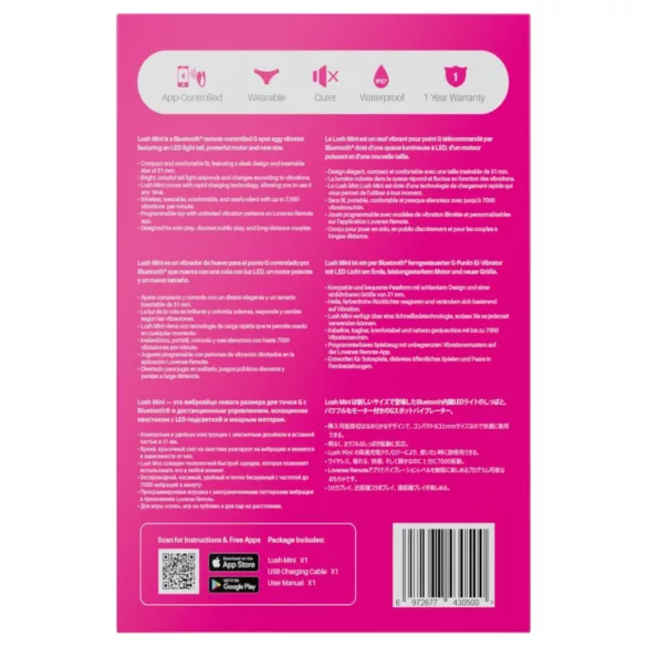 Lovense - Δονητικό αυγό bluetooth - ισχυρή δόνηση - ροζ