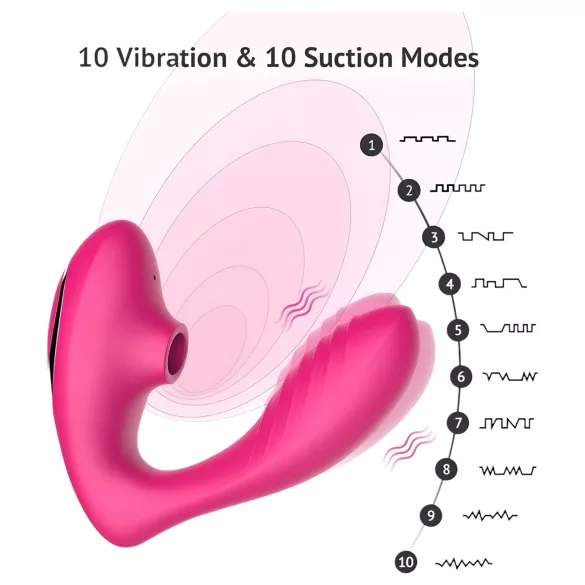 Tracy's Dog - δονητής 2 σε 1 με παλμούς αέρα - ροζ