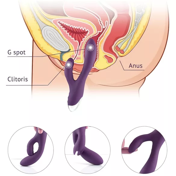 Tracy's Dog - rabbit δονητής με διπλή διέγερση κλειτορίδας - αδιάβροχος μοβ