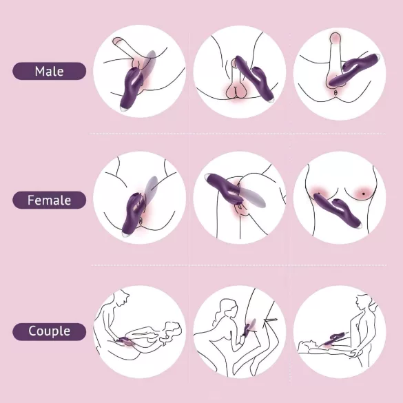 Tracy's Dog - rabbit δονητής με διπλή διέγερση κλειτορίδας - αδιάβροχος μοβ