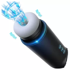   Leopard - ανδρικός αυτόματος μαλακιστήρας με δόνηση & αναρρόφηση - μαύρο