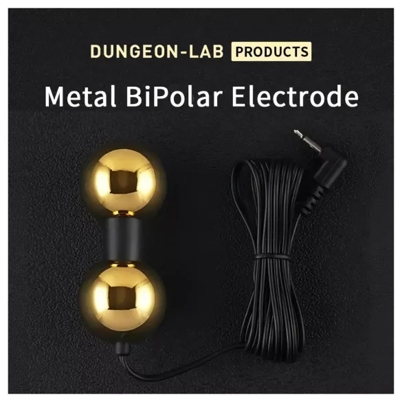 DG-LAB BiPolar B - διπολικό, μεταλλικό ηλεκτρόδιο σε σχήμα κλεψύδρας (χρυσό)