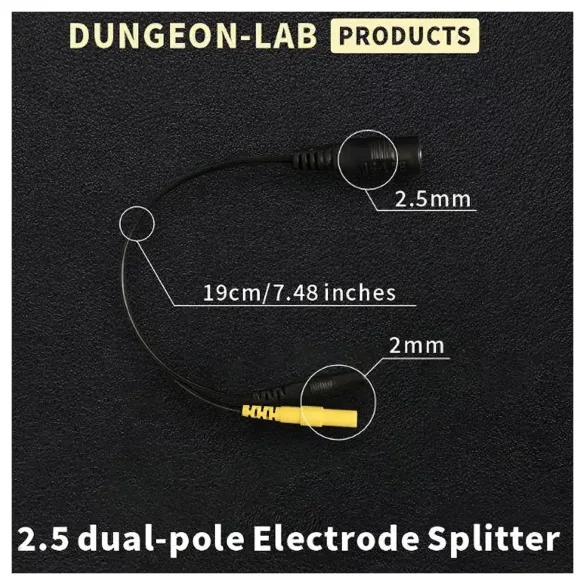 DG-LAB - διανομέας ηλεκτροδίων από υποδοχή 2,5 mm σε 2 mm (μαύρο)