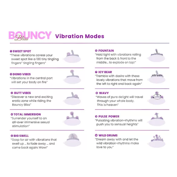 Bouncy Bliss Classic - δονητής μαξιλάρι φουσκωτό - μωβ