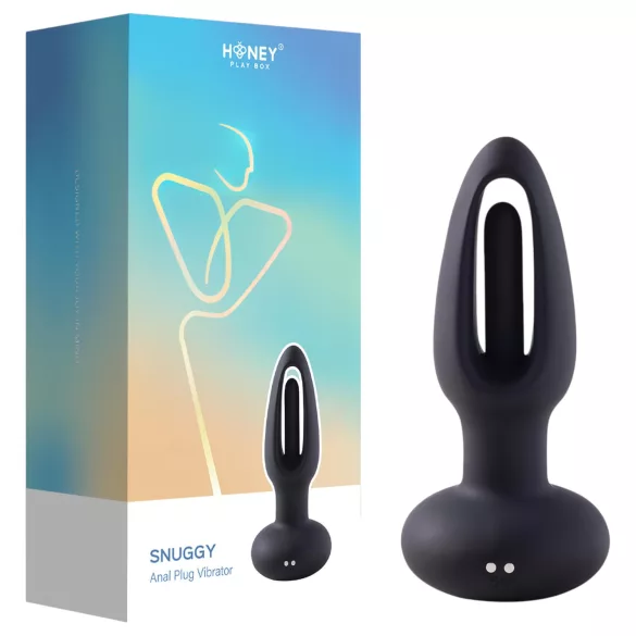 Honey Play Box Snuggy - δονητής πρωκτού με γλώσσα - σιλικόνη μαύρος