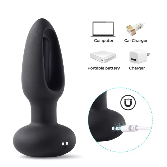 Honey Play Box Snuggy - δονητής πρωκτού με γλώσσα - σιλικόνη μαύρος