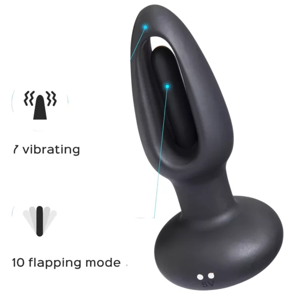 Honey Play Box Snuggy - δονητής πρωκτού με γλώσσα - σιλικόνη μαύρος