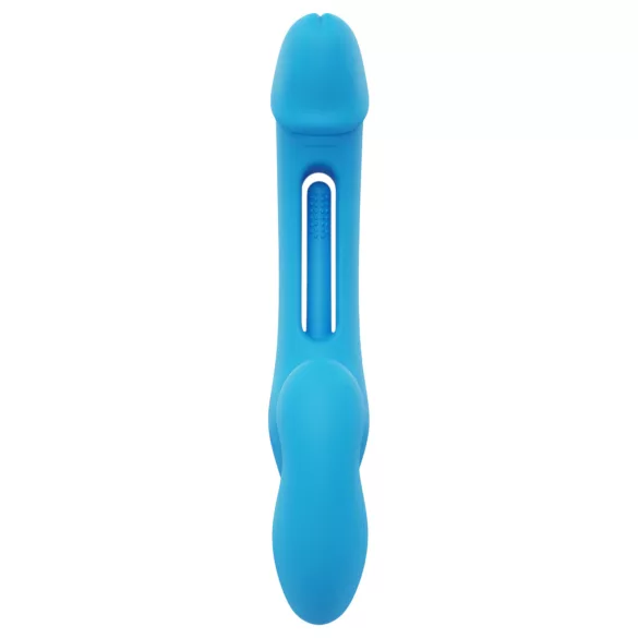 Honey Play Box - δονητής strap-on με γλώσσα, Bluetooth - σιλικόνη μπλε