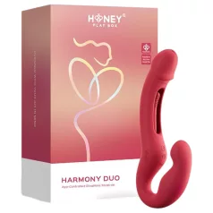   Honey Play Box Harmony Duo - Δονητής με γλώσσα για χρήση με ζώνη, με έλεγχο μέσω εφαρμογής (κόκκινος)