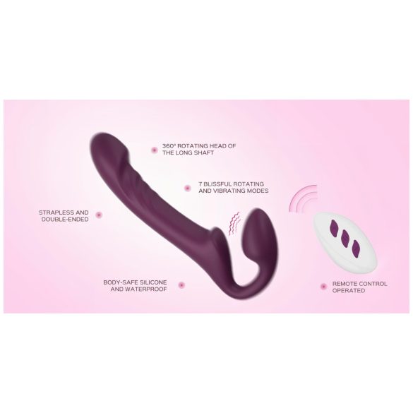 Honey Play Box Bliss - δονητής strap-on με περιστρεφόμενες χάντρες - μωβ