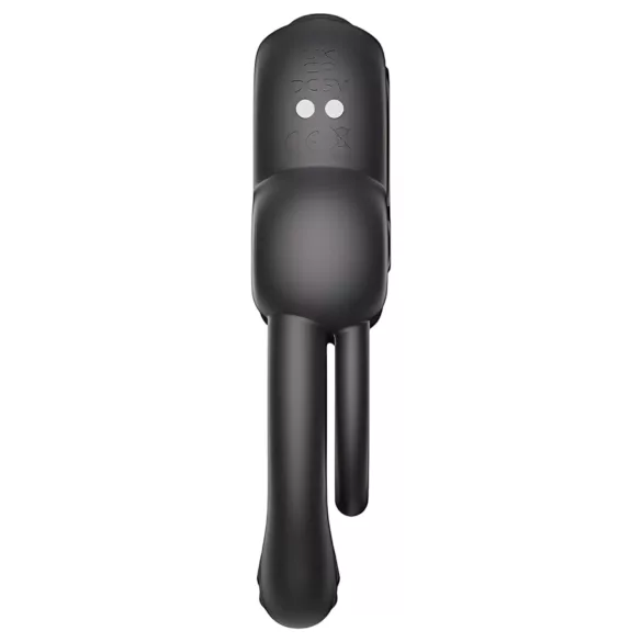 Honey Play Box Anello - δονητικό δαχτυλίδι πέους και όρχεων - έξυπνο, μαύρο