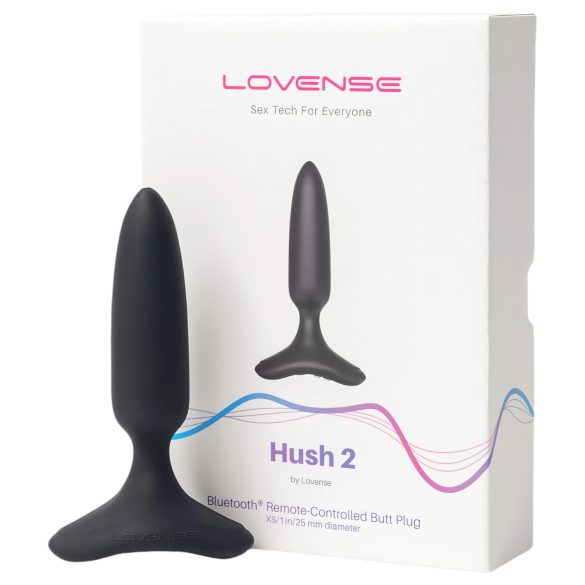 LOVENSE Hush 2 XS - επαναφορτιζόμενος μικρός πρωκτικός δονητής (25mm) - μαύρος
