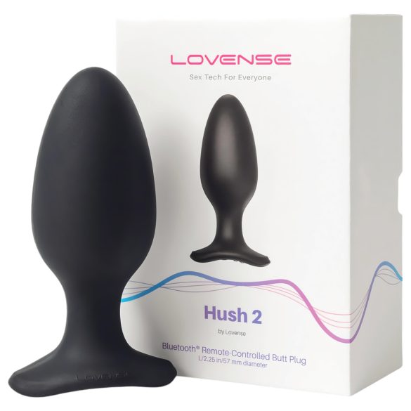 LOVENSE Hush 2 L - επαναφορτιζόμενος μαύρος μικρός πρωκτικός δονητής (57mm)
