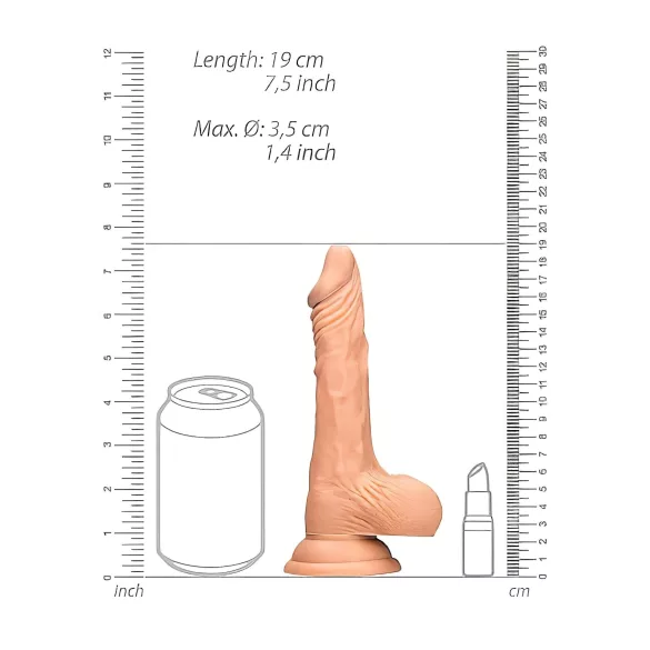 RealRock - ρεαλιστικό δονητής με όρχεις - 17cm - φυσικό χρώμα
