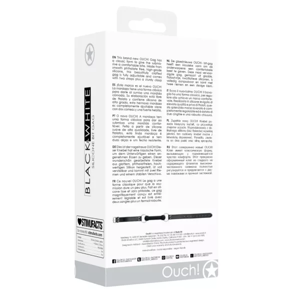 Ouch! - σαδομαζοχιστική μπάλα στόματος οστού - σιλικόνη μαύρο