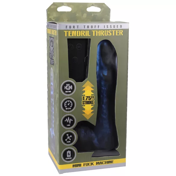 Doc Johnson - μηχανικός δονητής thrusting mini με τηλεχειριστήριο - μπλε
