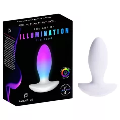   Παράδεισος Illumination - φωτιζόμενο δονητικό πρωκτικό βύσμα (λευκό)