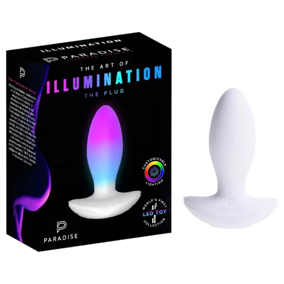 Παράδεισος Illumination - φωτιζόμενο δονητικό πρωκτικό βύσμα (λευκό)