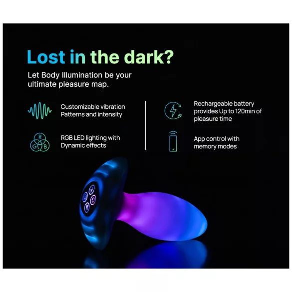 Παράδεισος Illumination - φωτιζόμενο δονητικό πρωκτικό βύσμα (λευκό)