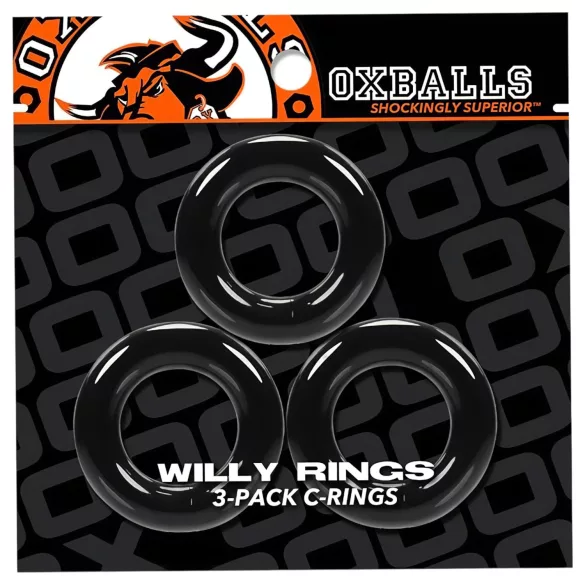 OXBALLS - δαχτυλίδι πέους τριάδα - σιλικόνη μαύρο