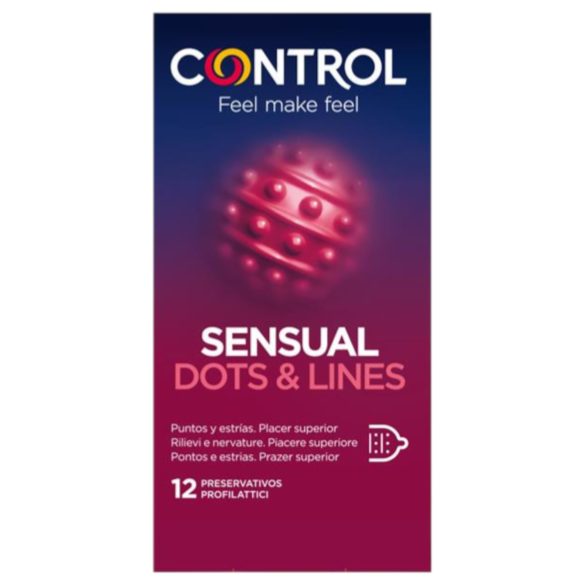 Control - προφυλακτικό με ραβδώσεις & κουκκίδες - 12 τεμάχια