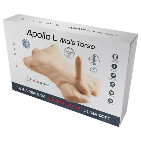 Silexd Apollo - ανδρικό τορσό ομοίωμα - σκούρο φυσικό χρώμα
