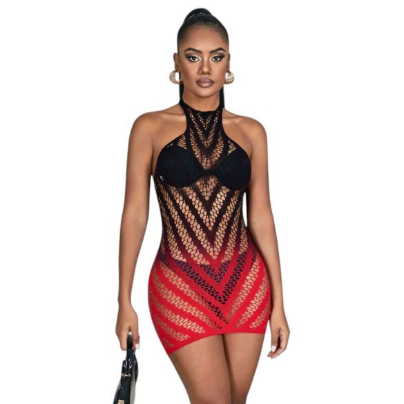 Subblime 952242 - φόρεμα διχτυωτό με ντεγκραντέ αποχρώσεις (κόκκινο) - XS-M