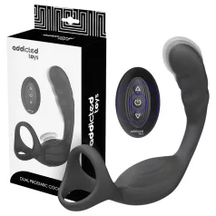   Addicted Toys - δονητής πρωκτού με δαχτυλίδι πέους & όρχεων - μαύρο