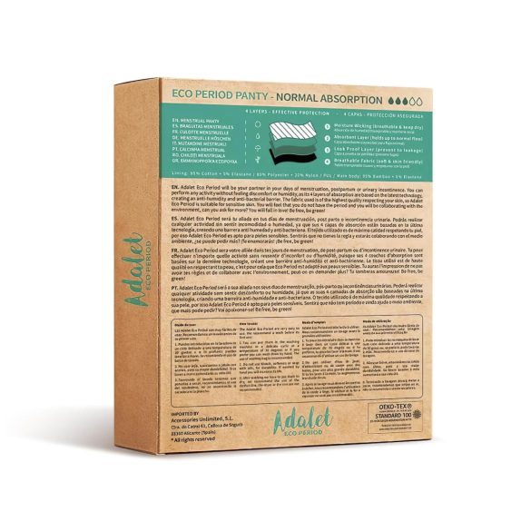 Adalet Flora - γυναικείο εσώρουχο περιόδου - μαύρο - L