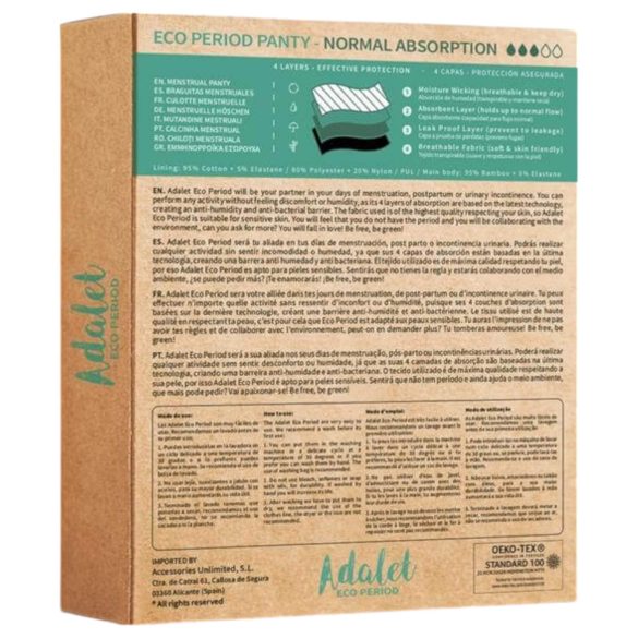 Adalet Ocean - εσώρουχο περιόδου - μαύρο - κανονική απορροφητικότητα - M