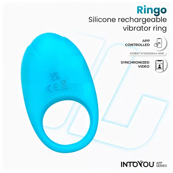 INTOYOU Ringo - έξυπνο δαχτυλίδι πέους με δόνηση και εφαρμογή (μπλε)